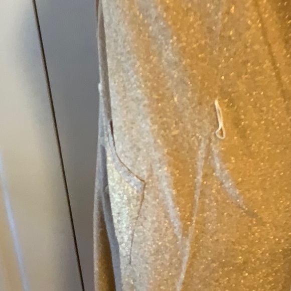 White + Warren- Silk- Gold Lame- Cardigan Sweater Dress- Sz. S - Picture 6 of 12